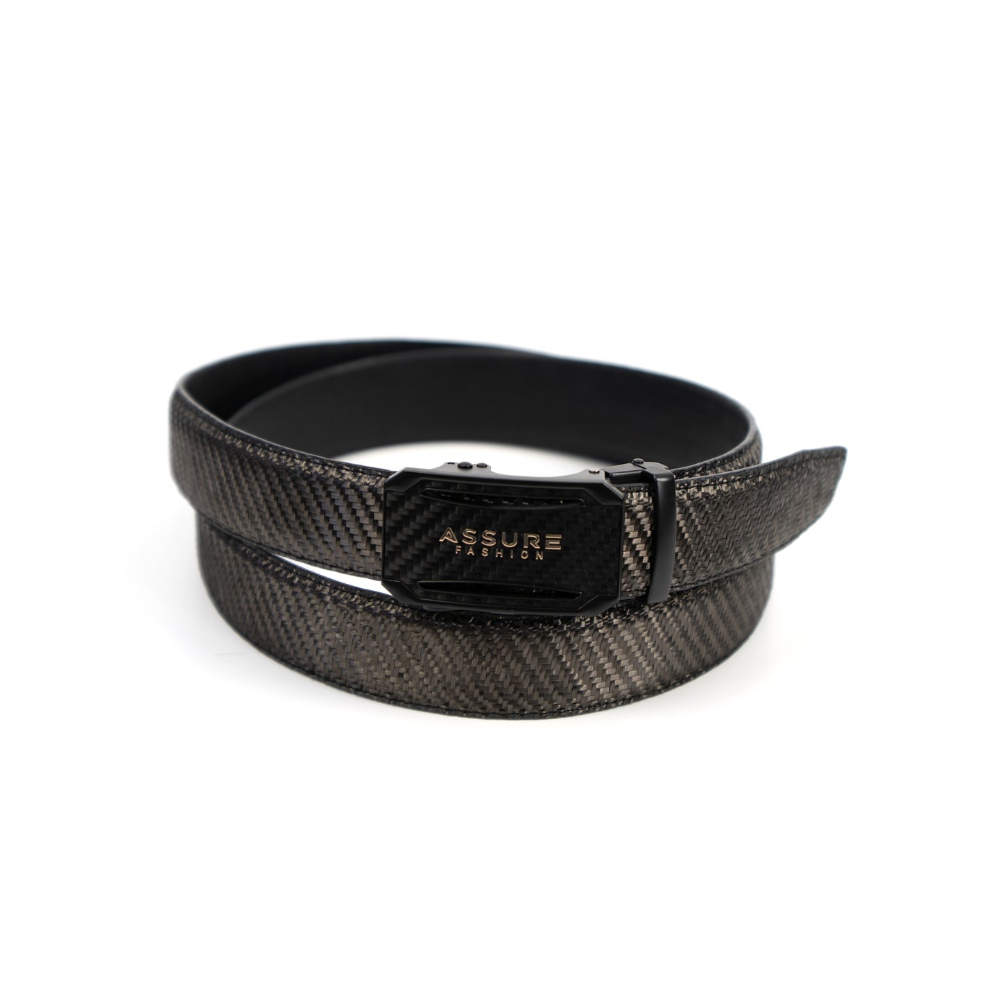 Men's belt made of carbon with leather (inside)